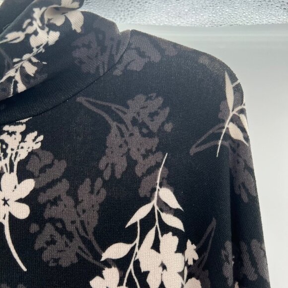 LuLaRoe Lightweight Sweater Floral Size Large Mock Neck Long Sleeve - Picture 3 of 9